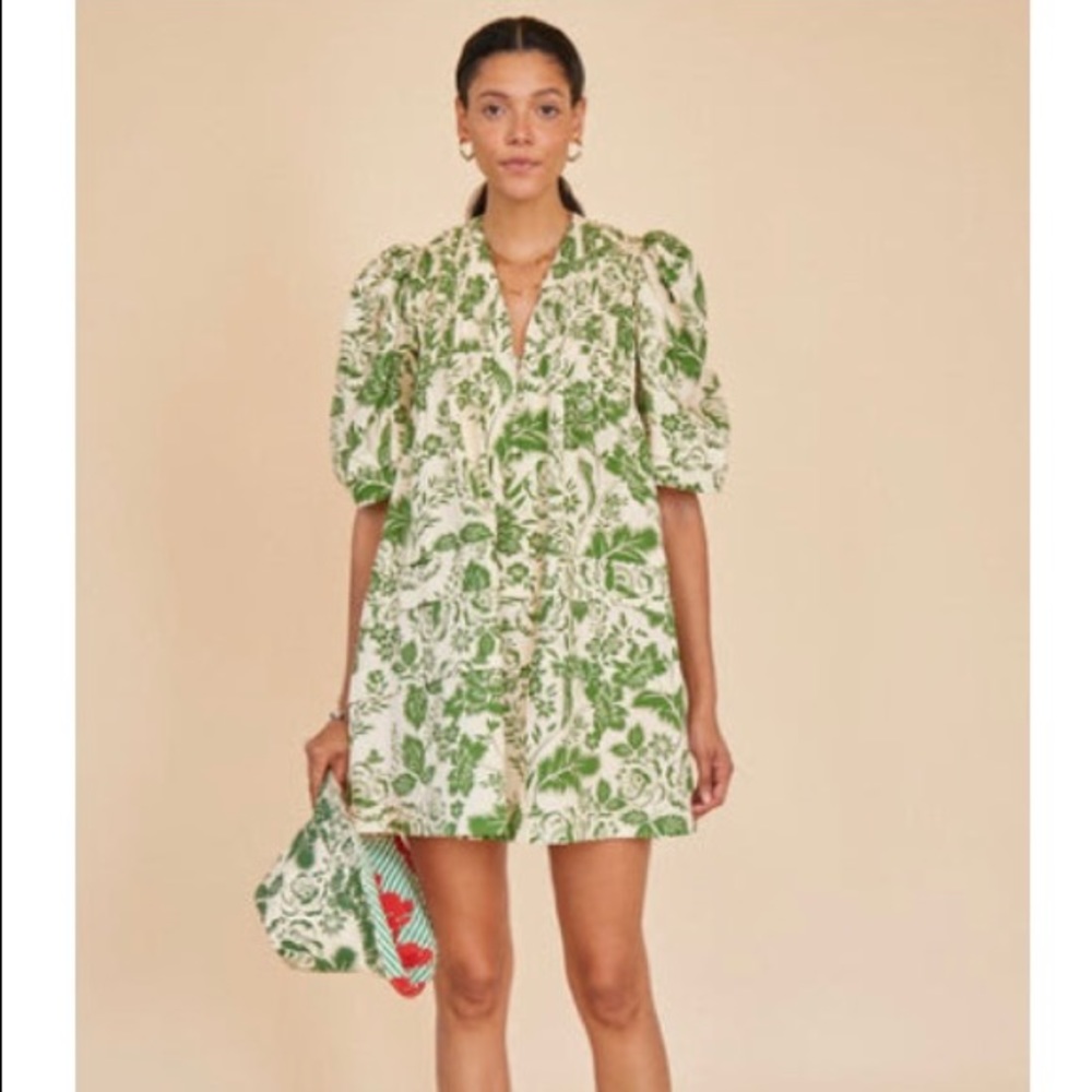 Hunter Bell Green Floral Mini Dress